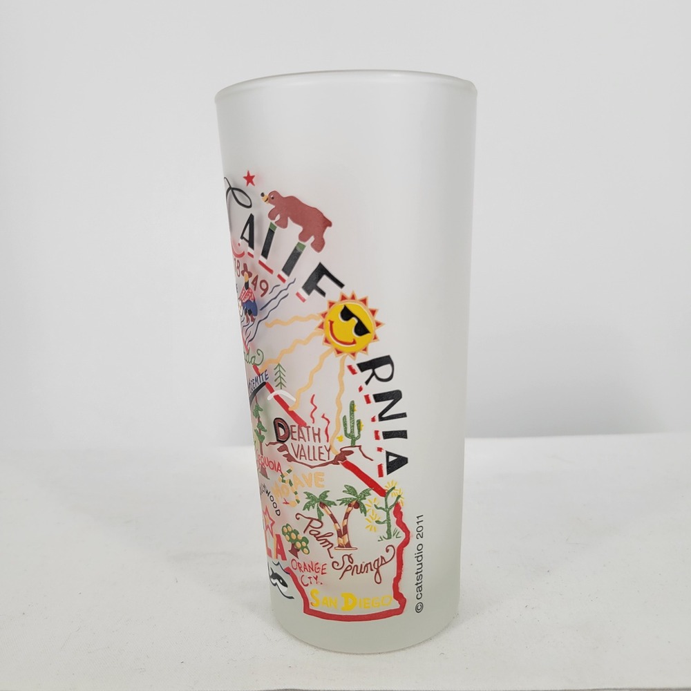 Catstudio California State Frosted Highball Glass Map Souvenir 15oz